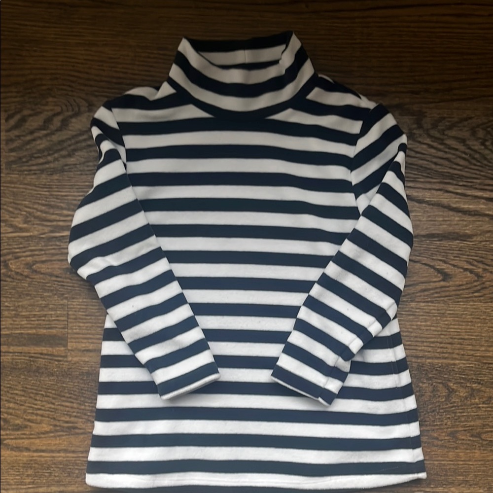 Dudley Stephens Girls Greenbriar Striped Fleece Turtleneck Top